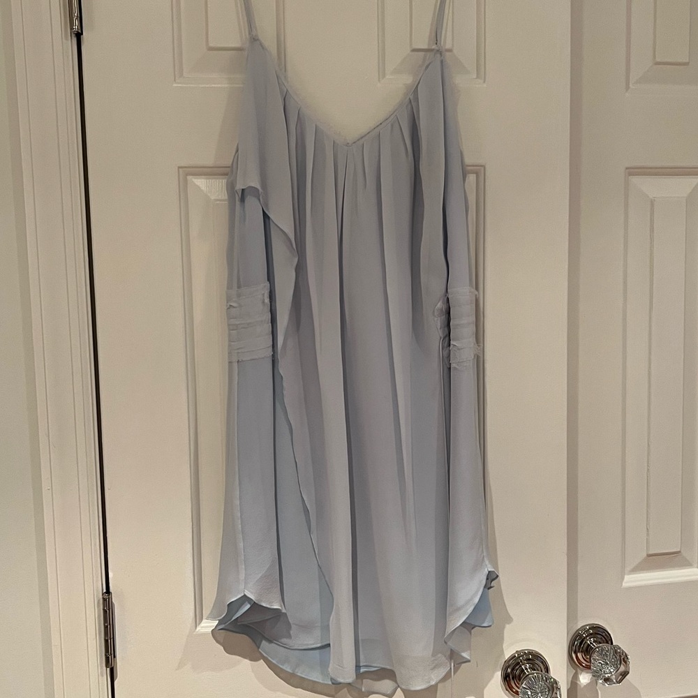 INTERMIX Chelsea Flower Silk Baby Blue Dress - Picture 3 of 7